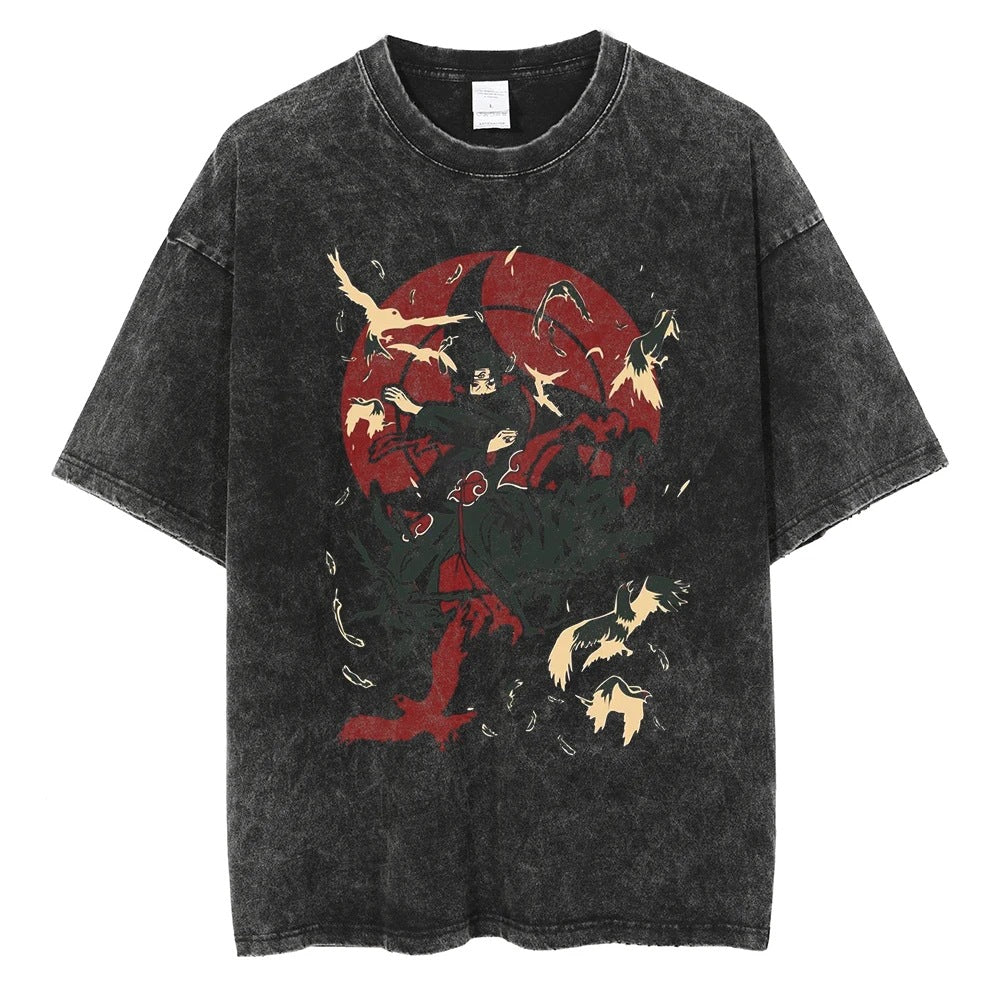 Hip Hop Streetwear Washed Oversized T-Shirt Japanese Anime 202