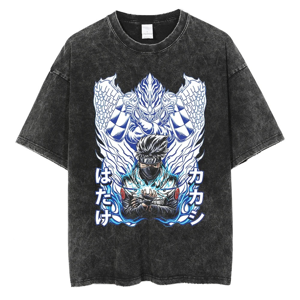 Hip Hop Streetwear Washed Oversized T-Shirt Japanese Anime 202