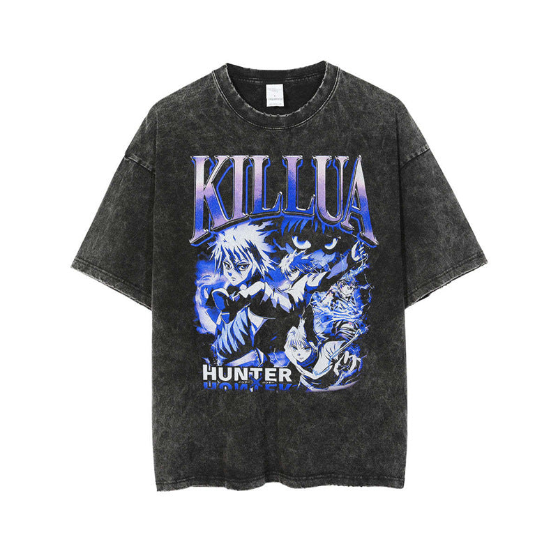 Anime New T-Shirt Cotton Top T-Shirt Dark Shirt Printing Anime Short-Sleeved Men's and Women's 220g Series