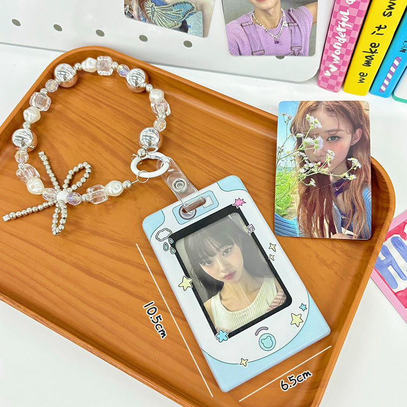 Transparent Card Holder Ins Style Idol Chasing Star Acrylic Small Card Protective Cover Chain Polaroid Photo Card Bag Pendant