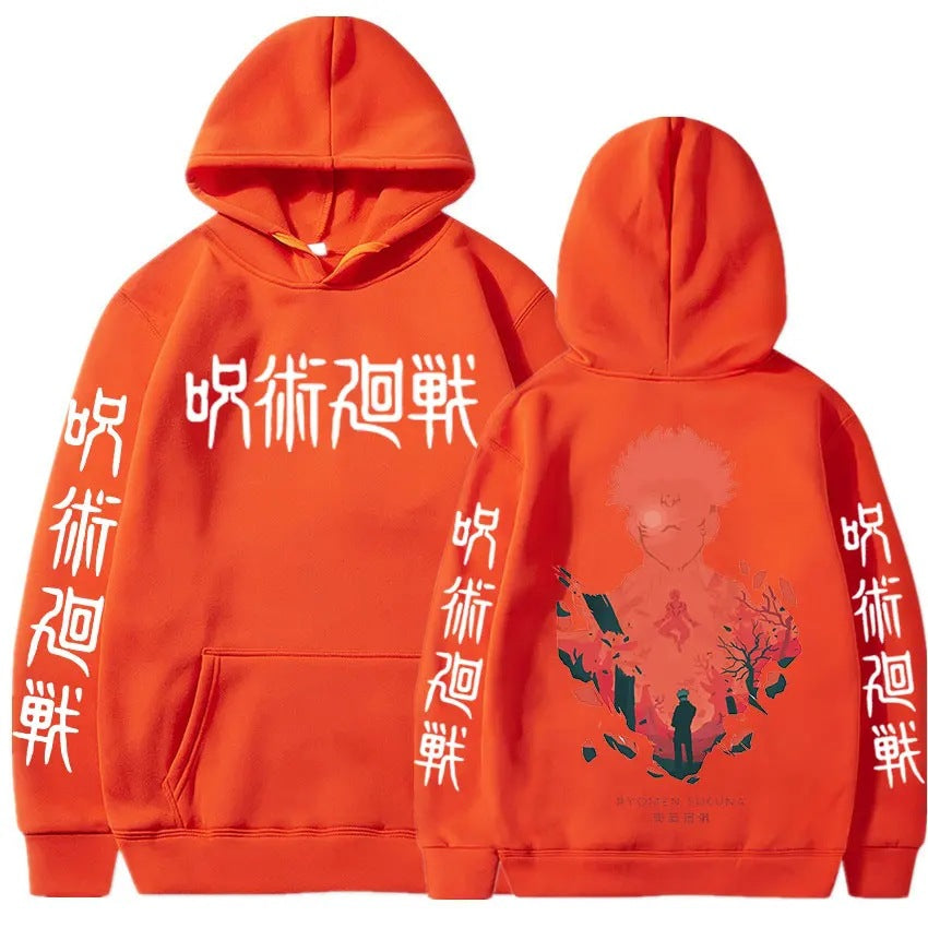 Jujutsu Kaisen Ryomen Sukuna Hoodies Man Anime Harajuku Fleece