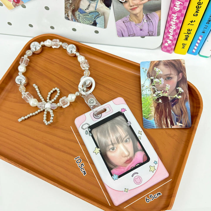 Transparent Card Holder Ins Style Idol Chasing Star Acrylic Small Card Protective Cover Chain Polaroid Photo Card Bag Pendant