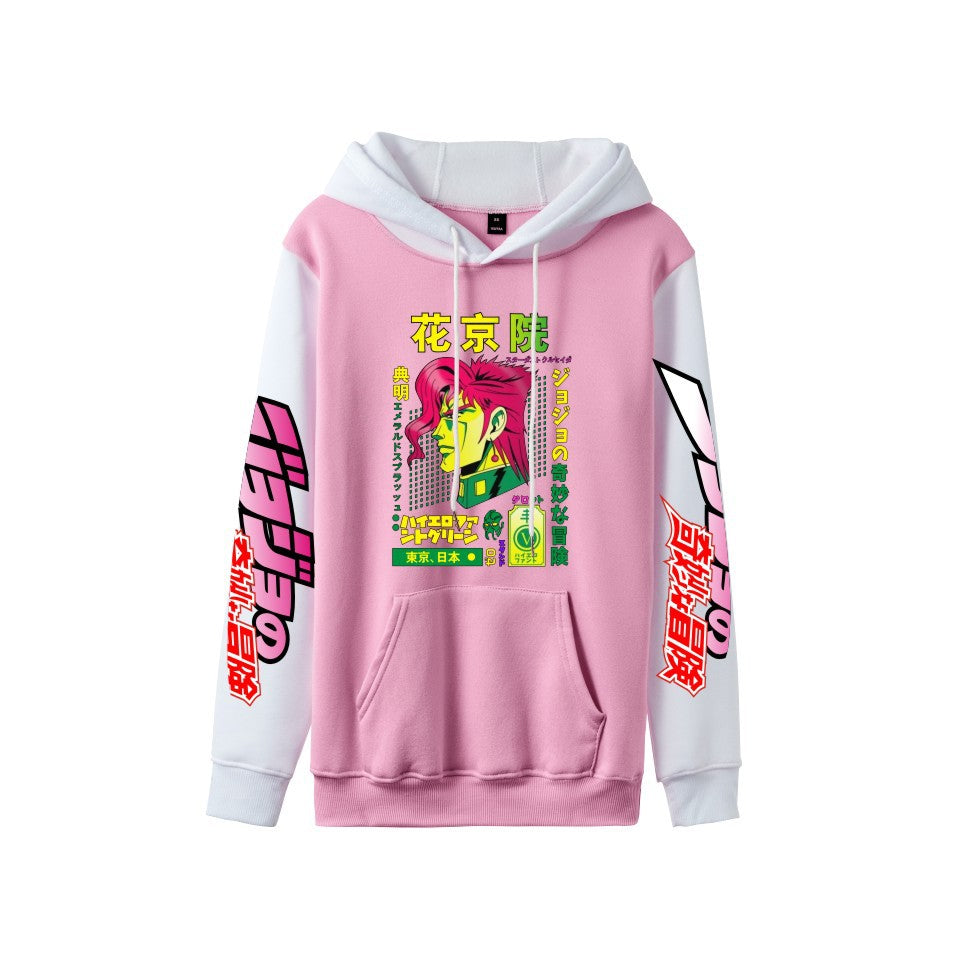 Cross-Border New Jojo Bizarre Adventure Series Anime Printed Casual Velvet Couple Hooded Trendyy Sweatshirt