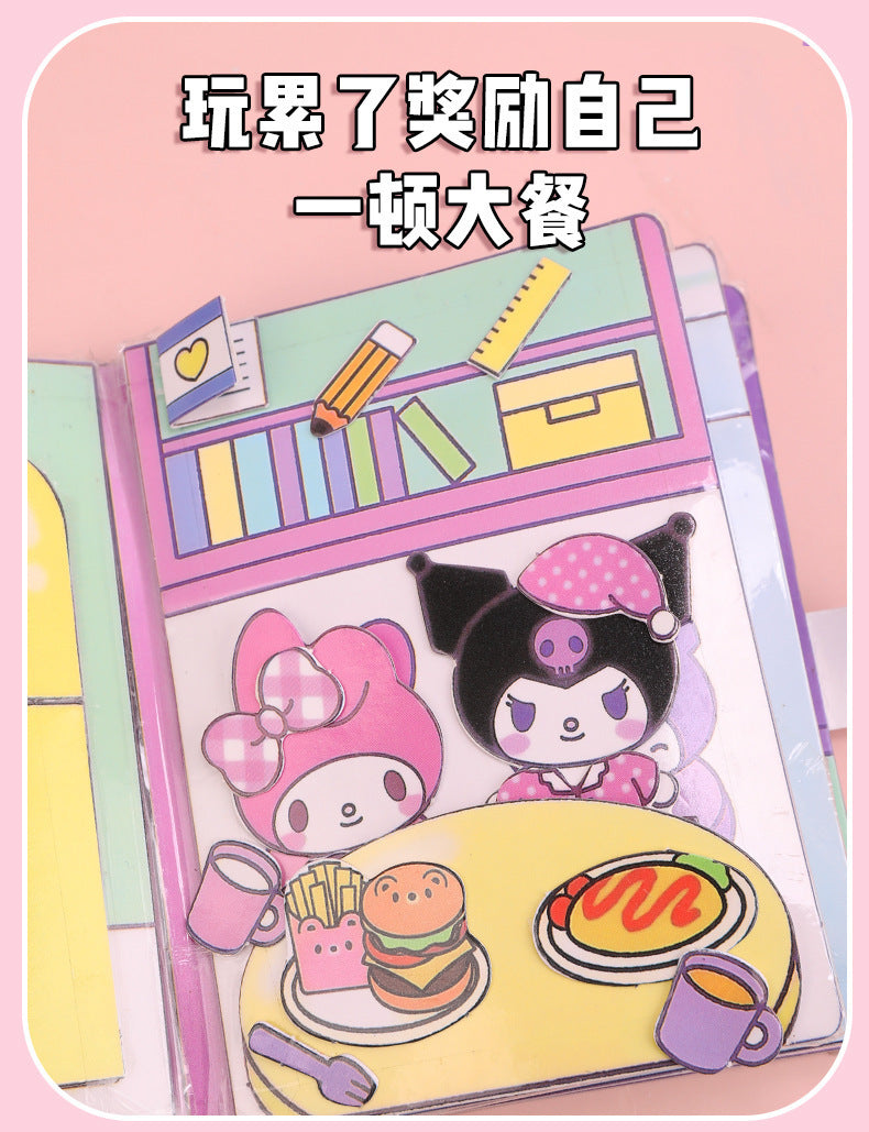 [Clearance Sale] Children's Quiet Book No-Cut Stress Relief Sanrio Children's Handmade Dress-Up Sticker Quiet Book