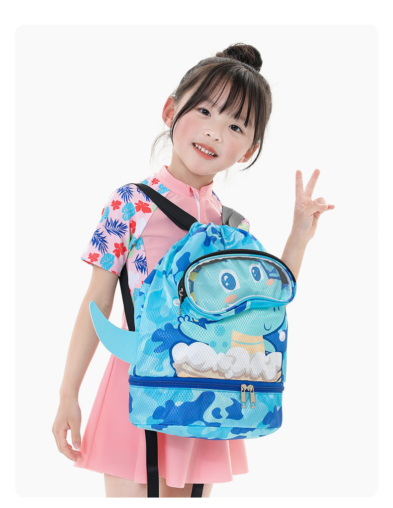 Children's Swimming Storage Bag Dry and Wet Separate Waterproof Wash Storage Bag Student Children's Cute Beach Backpack