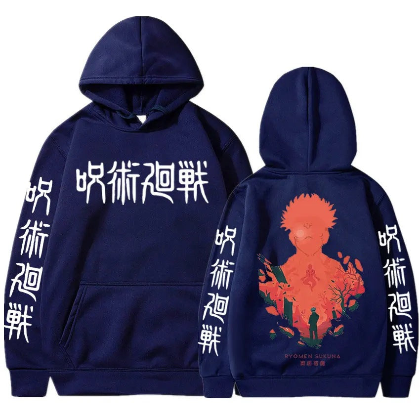 Jujutsu Kaisen Ryomen Sukuna Hoodies Man Anime Harajuku Fleece