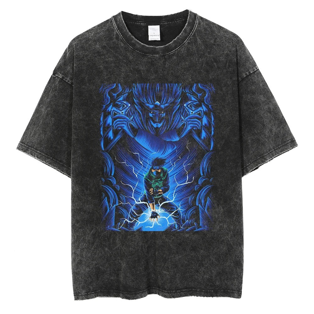 Hip Hop Streetwear Washed Oversized T-Shirt Japanese Anime 202