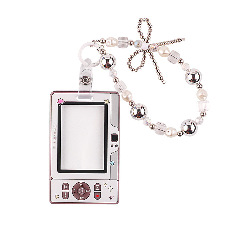 Transparent Card Holder Ins Style Idol Chasing Star Acrylic Small Card Protective Cover Chain Polaroid Photo Card Bag Pendant