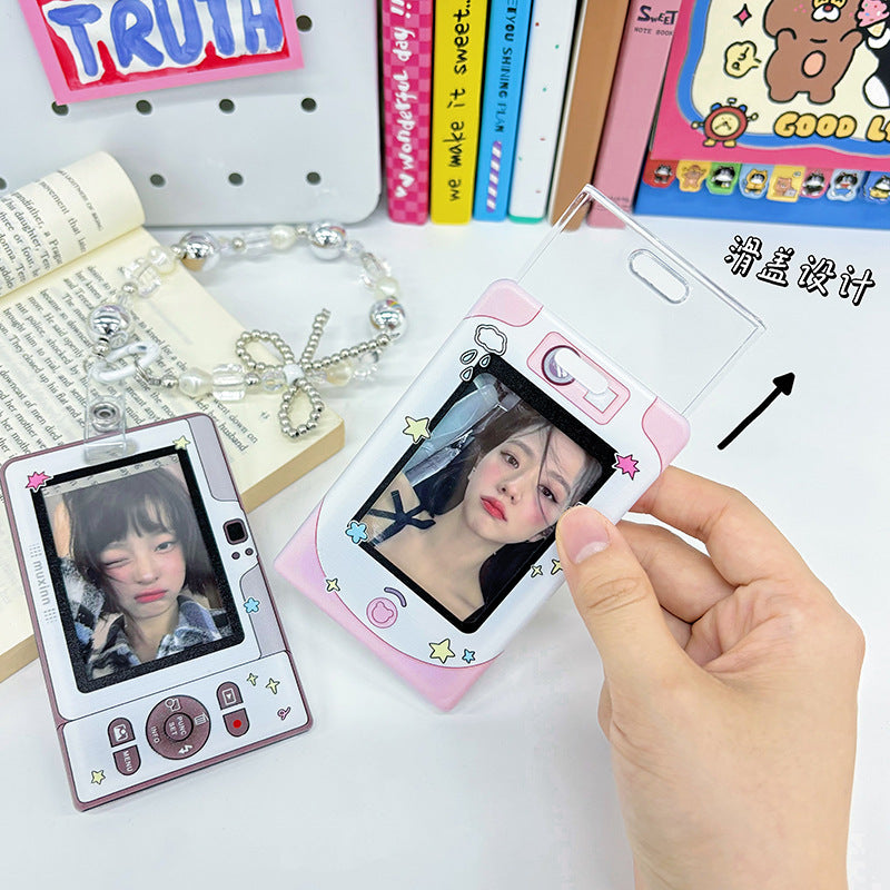 Transparent Card Holder Ins Style Idol Chasing Star Acrylic Small Card Protective Cover Chain Polaroid Photo Card Bag Pendant