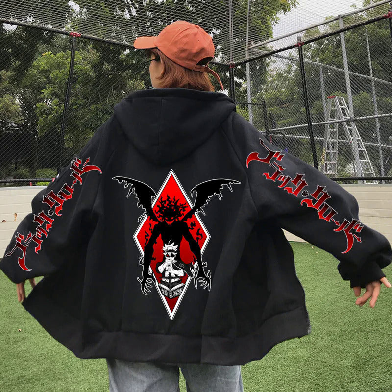 [Cross-border European Code] Harajuku Anime Black Clover Asta Graphic Hoodies