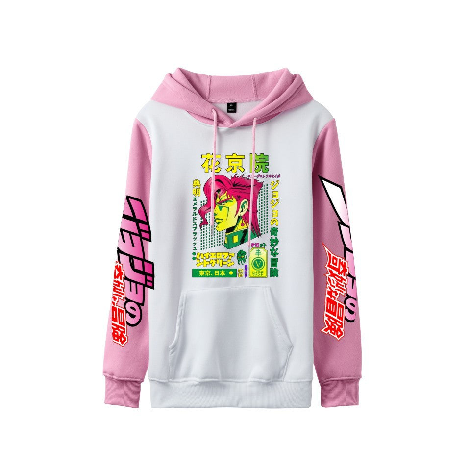 Cross-Border New Jojo Bizarre Adventure Series Anime Printed Casual Velvet Couple Hooded Trendyy Sweatshirt
