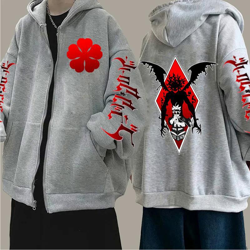 [Cross-border European Code] Harajuku Anime Black Clover Asta Graphic Hoodies