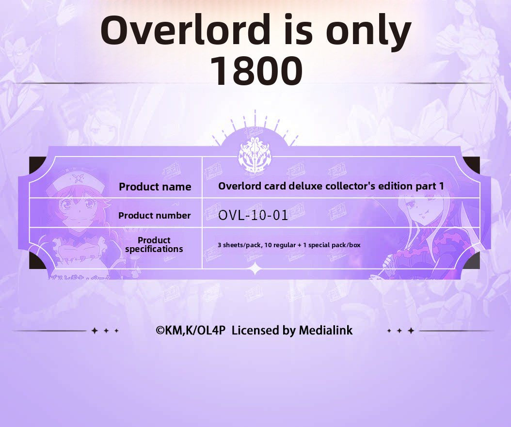 KADONG Official OVERLORD Anime Trading Cards Wave 1 Ainz Albedo Shalltear Demiurge Cocytus Premium Collectible Cards For Fans