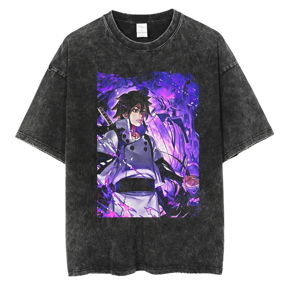 Hip Hop Streetwear Washed Oversized T-Shirt Japanese Anime 202