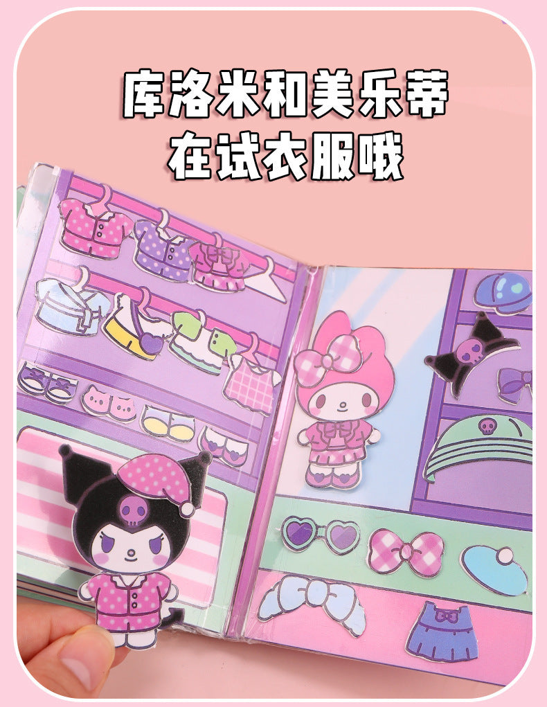 [Clearance Sale] Children's Quiet Book No-Cut Stress Relief Sanrio Children's Handmade Dress-Up Sticker Quiet Book