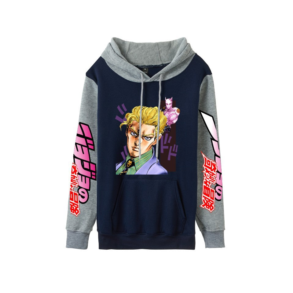 Cross-Border New Jojo Bizarre Adventure Series Anime Printed Casual Velvet Couple Hooded Trendyy Sweatshirt