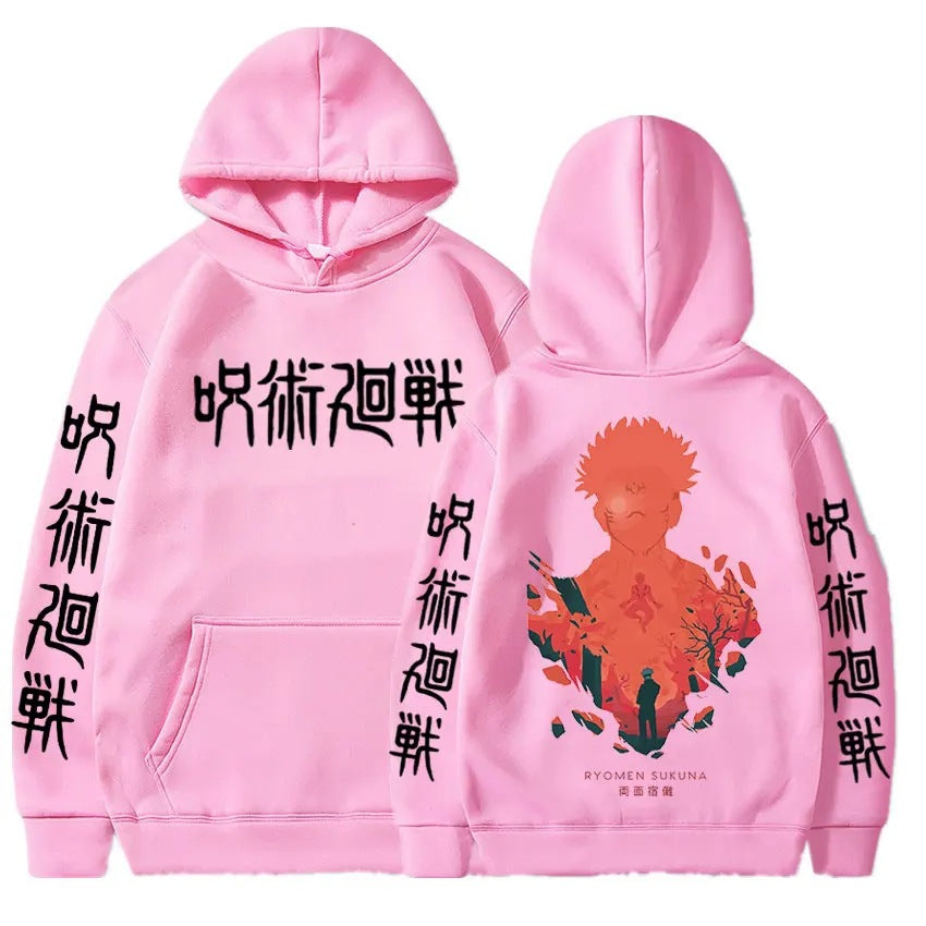Jujutsu Kaisen Ryomen Sukuna Hoodies Man Anime Harajuku Fleece