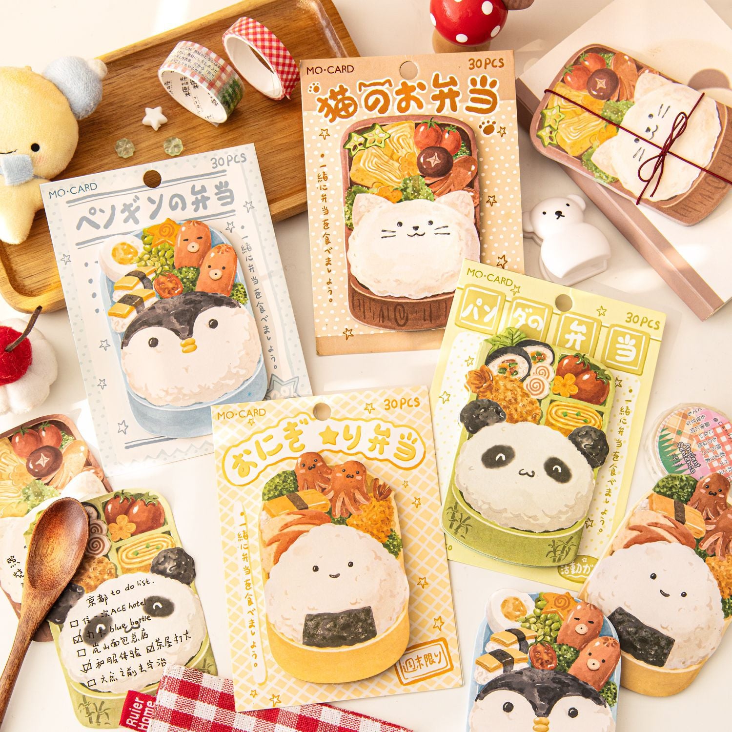 Mo Mo gourmet bento theme post-it notes delicious bento shop series hand account decoration material message post-it notes