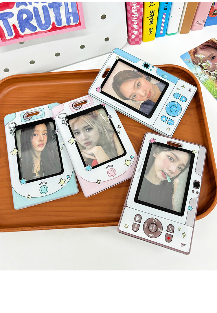 Transparent Card Holder Ins Style Idol Chasing Star Acrylic Small Card Protective Cover Chain Polaroid Photo Card Bag Pendant