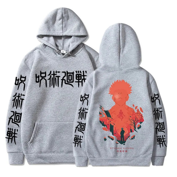Jujutsu Kaisen Ryomen Sukuna Hoodies Man Anime Harajuku Fleece