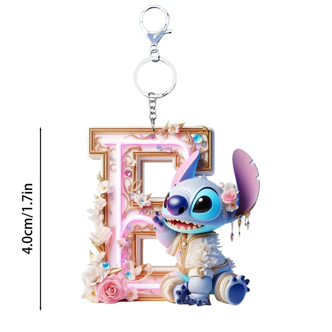 Acrylic flat 2D Stitch 26 English letters Pendant Keychain Rearview Mirror Pendant Birthday Cake Ornament Gift Animation