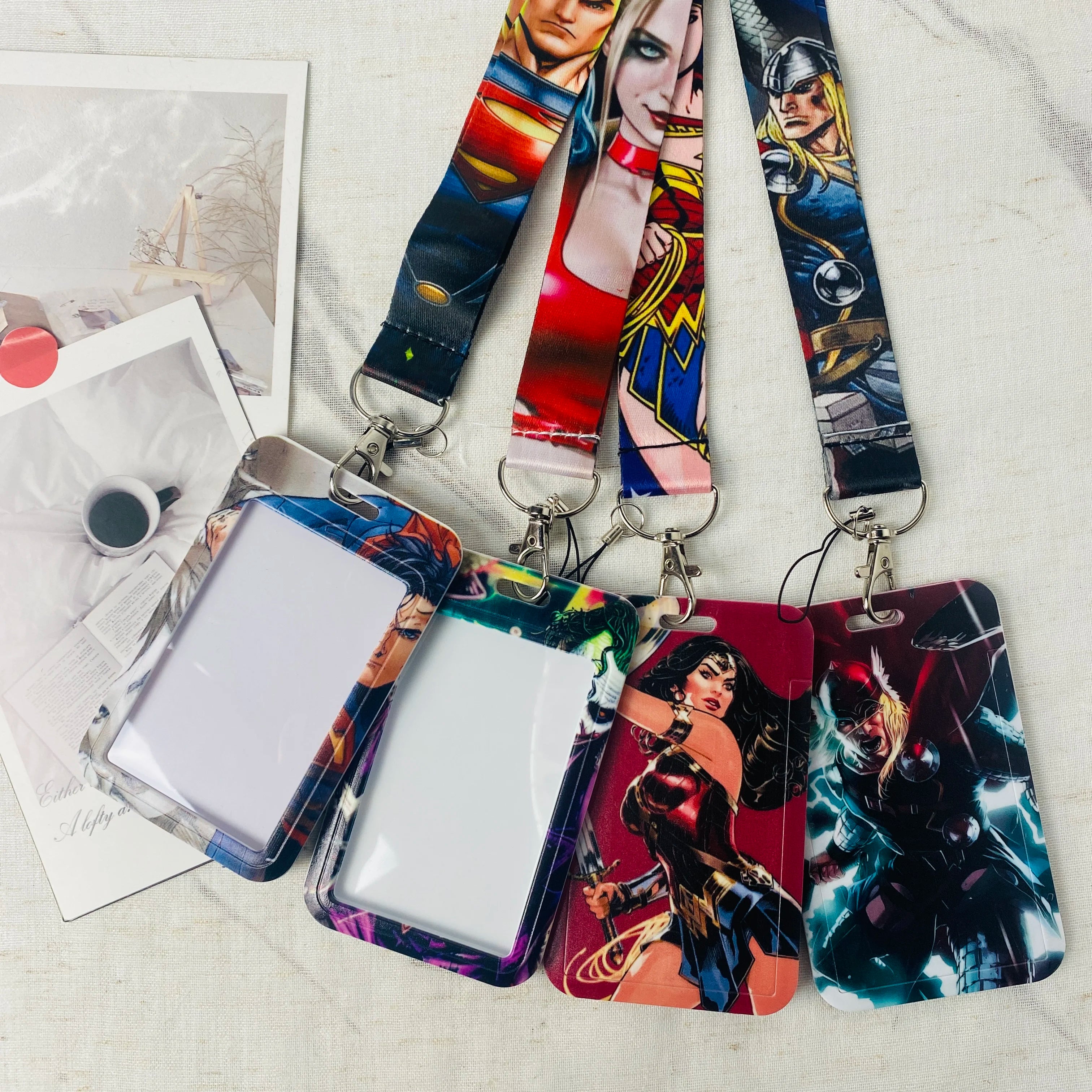 Anime Characters Card Holder   Lanyard Keychain ID Credit Bus Card Cover Hang Rope Lariat Lanyard Key Rings Fans Gifts