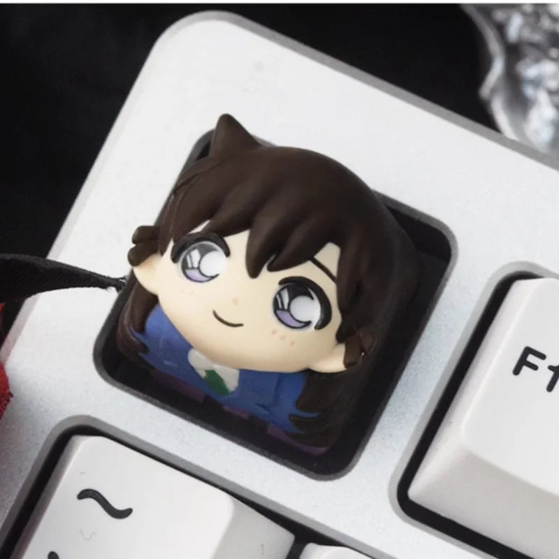 Detective Conan Anime Theme Keycaps 1pcs Conan Mouri Ran Anita Hailey Character Keycaps Personality Resin Mechanical Keycaps ESC
