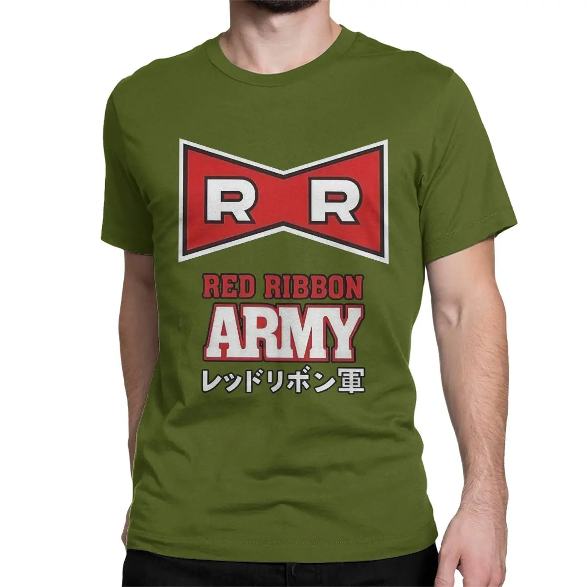 Logo Anime T Shirt for Men Women Cotton Novelty T-Shirts Round Neck Red Ribbon Army Tees Short Sleeve Clothing Summer