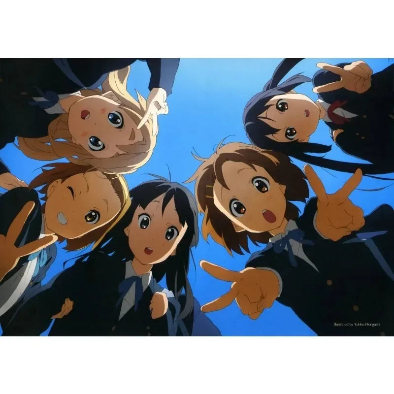 Japan Classic Anime Music K-On! Poster Print Cute Beautiful Girl Band HD 4K Canvas Painting Wall Art Home Living Room Decorative
