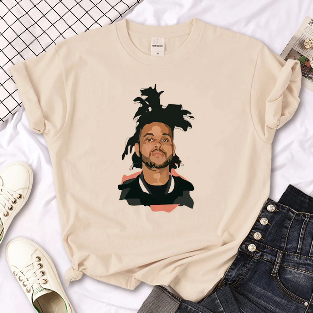 the Weeknd t shirt men anime designer Japanese top male anime funny y2k clothes
