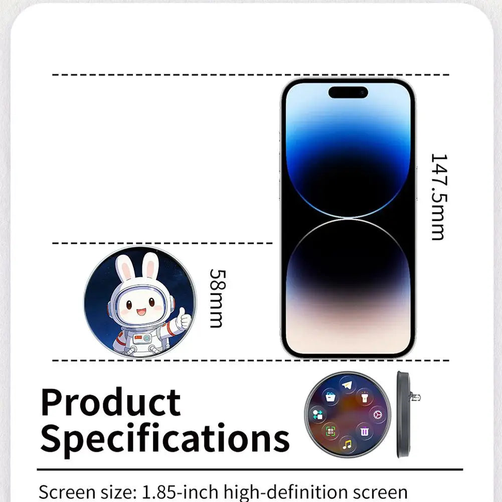 Smart Dynamic Electronic Display Anime E-Badge Anime Merchandise Digital Display Brooch Pin Gifts For Anime Lovers -1.85 Inch
