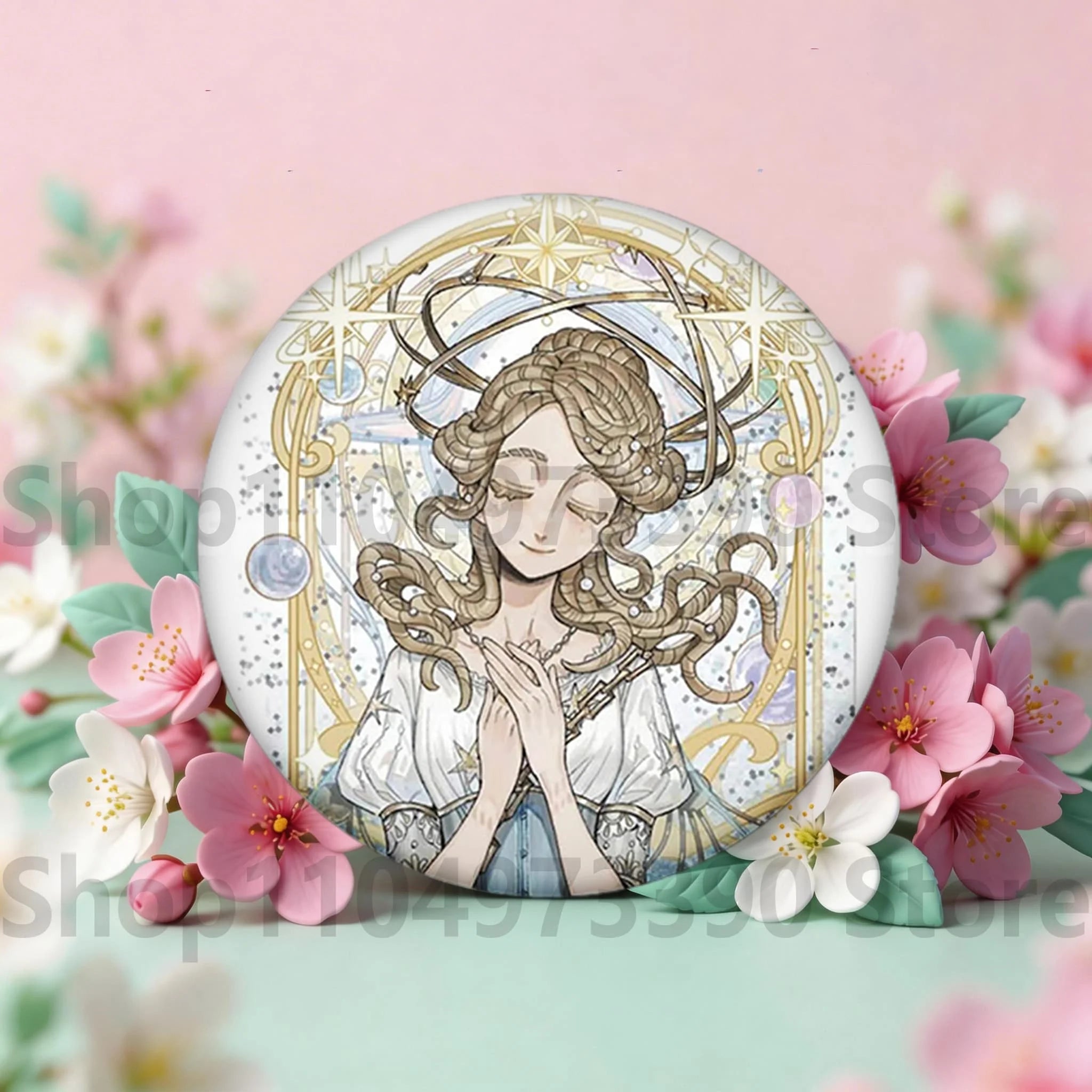 Anime Game Identity V Badge Michiko Hastur Fiona Gilman Joseph Desaulniers Round Button Pins for Schoolbag Cosplay Brooch Gift