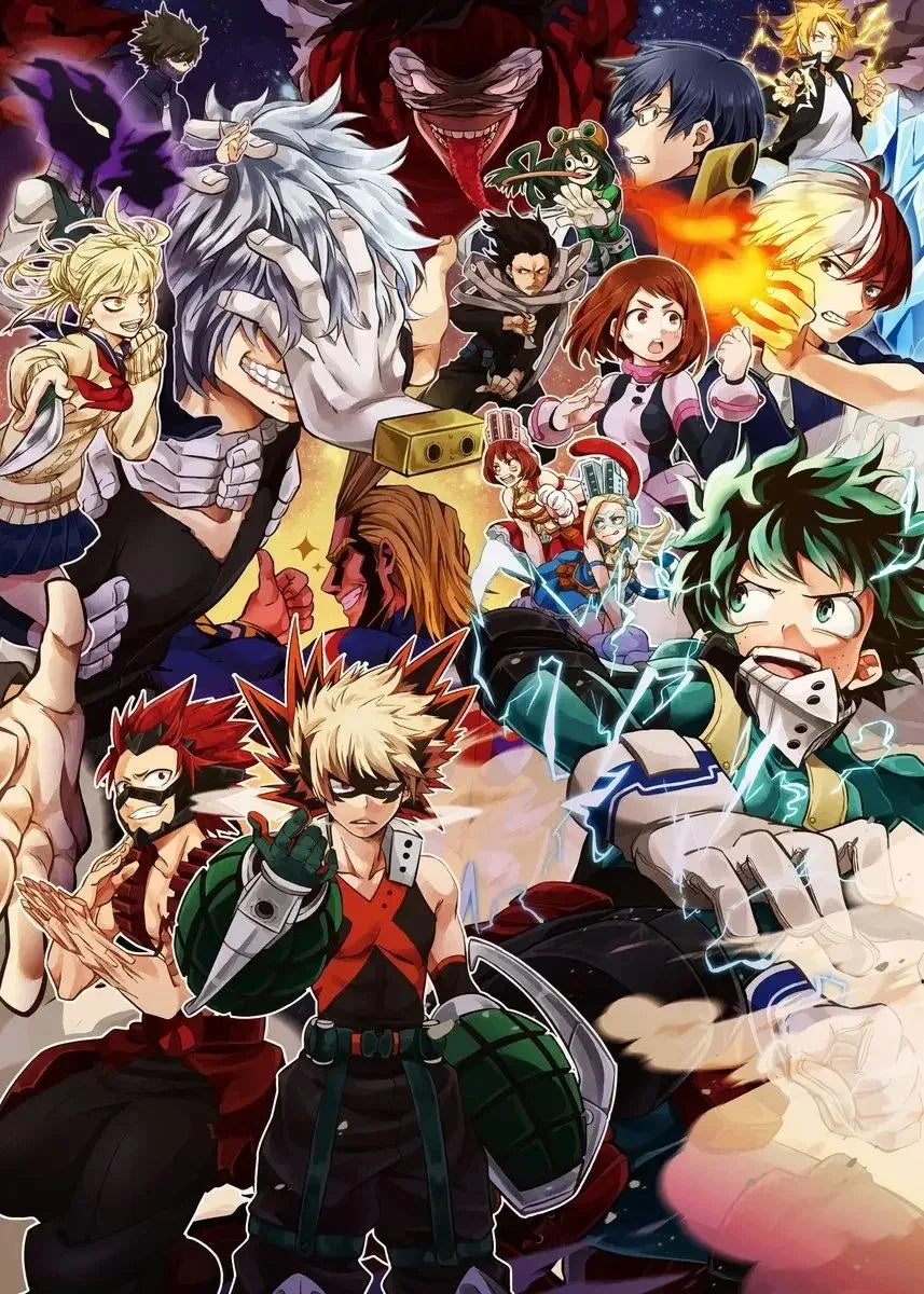 Japanese Anime My-Hero-Academia Poster Cartoon Manga Canvas Painting Wall Art Pictures Home Kids Room Decor Gift