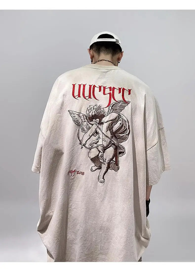 Men’s Acid Anime Graphic Oversized T-Shirt