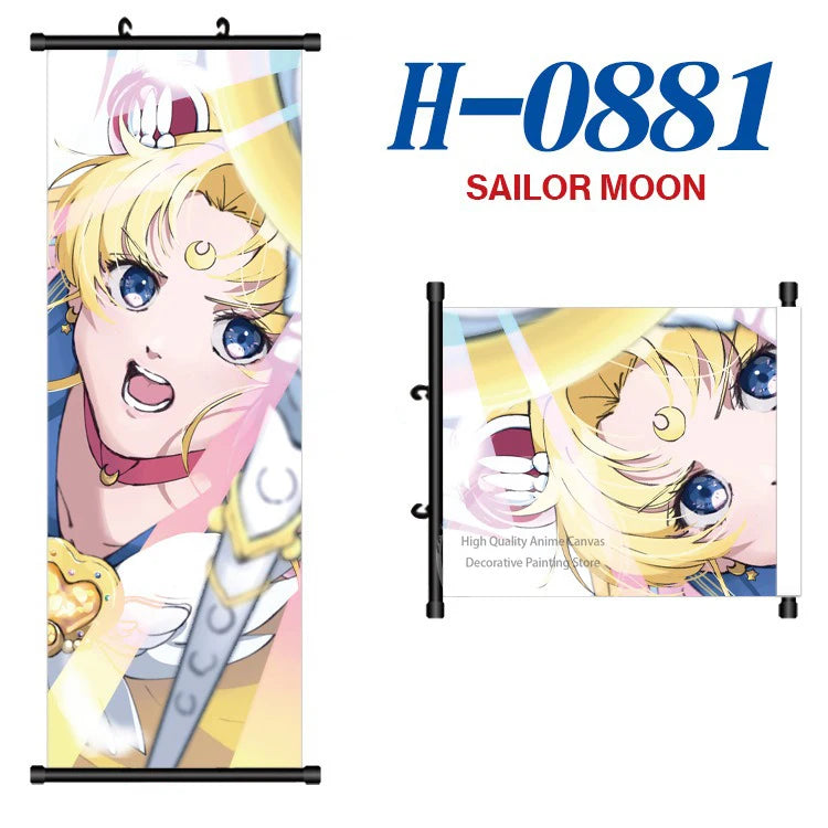 Anime Sailor Moon Canvas Scroll Hanging Painting Anime Peripheral Creative DIY Anime Exhibition Wall Painting Poster Wholesale