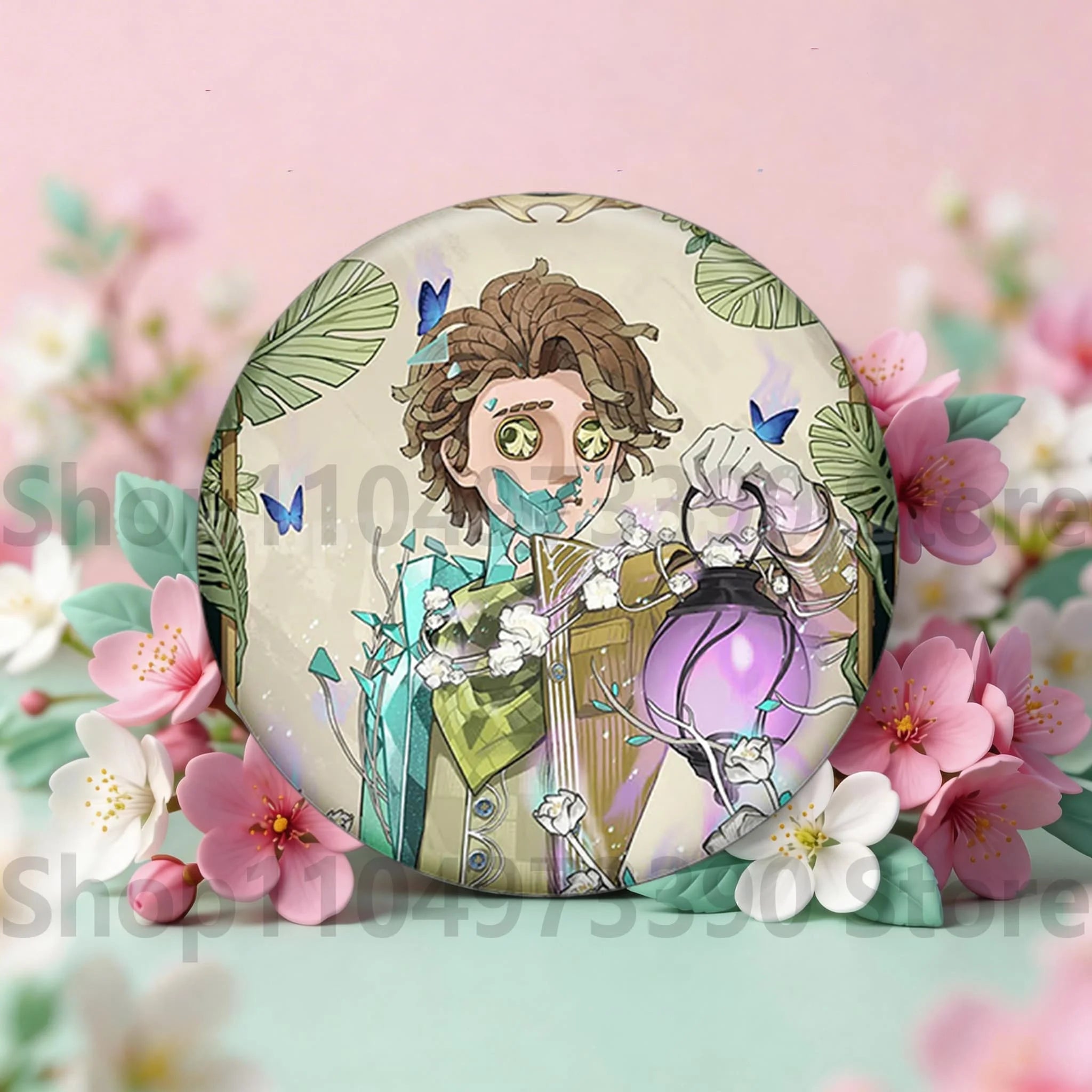 Anime Game Identity V Badge Michiko Hastur Fiona Gilman Joseph Desaulniers Round Button Pins for Schoolbag Cosplay Brooch Gift