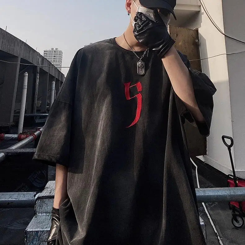 Men’s Acid Anime Graphic Oversized T-Shirt