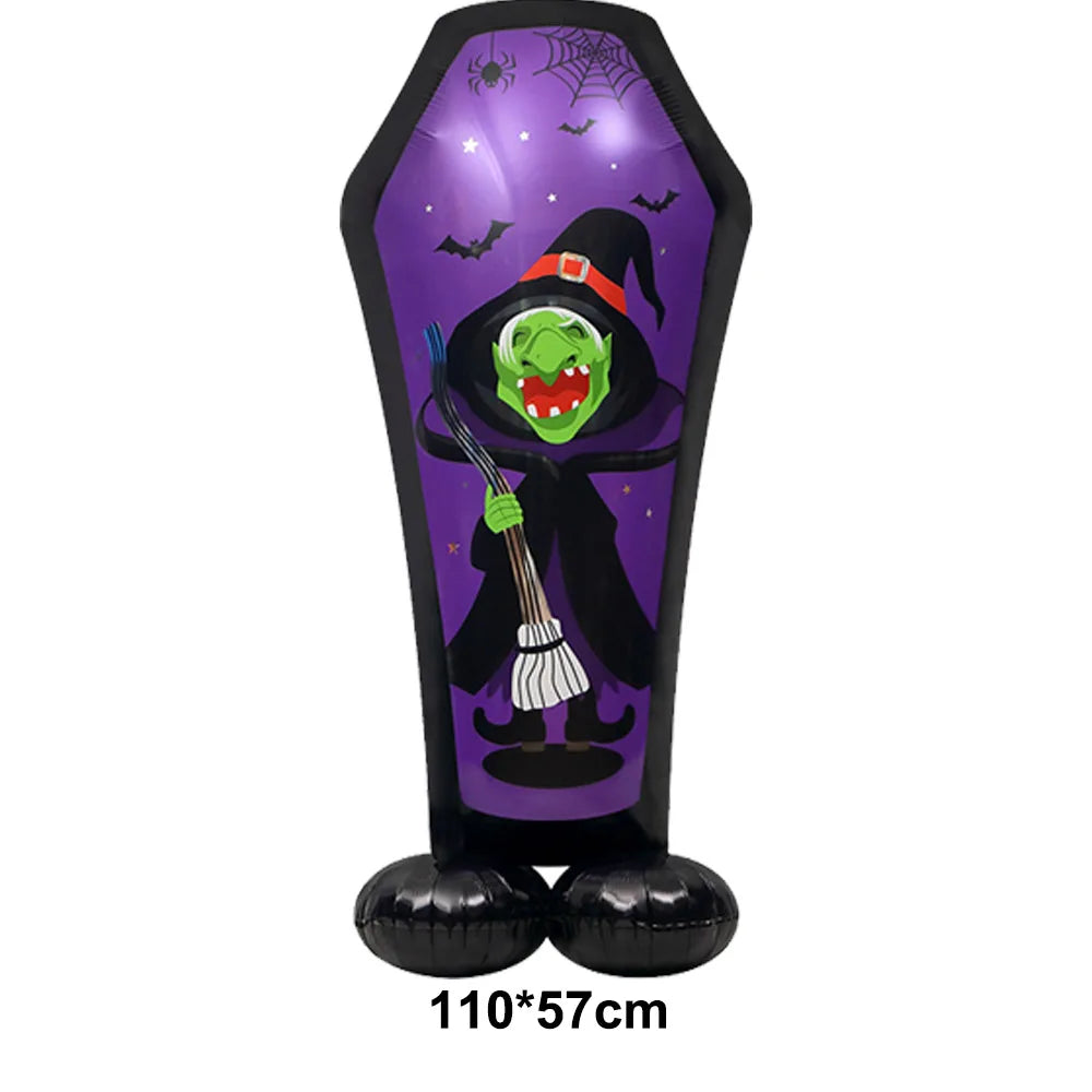 Large Halloween Standing Foil Balloons Haunted House Castle Skull Coffin Witch Mylar Balloon Halloween Party Decoration Balloon
