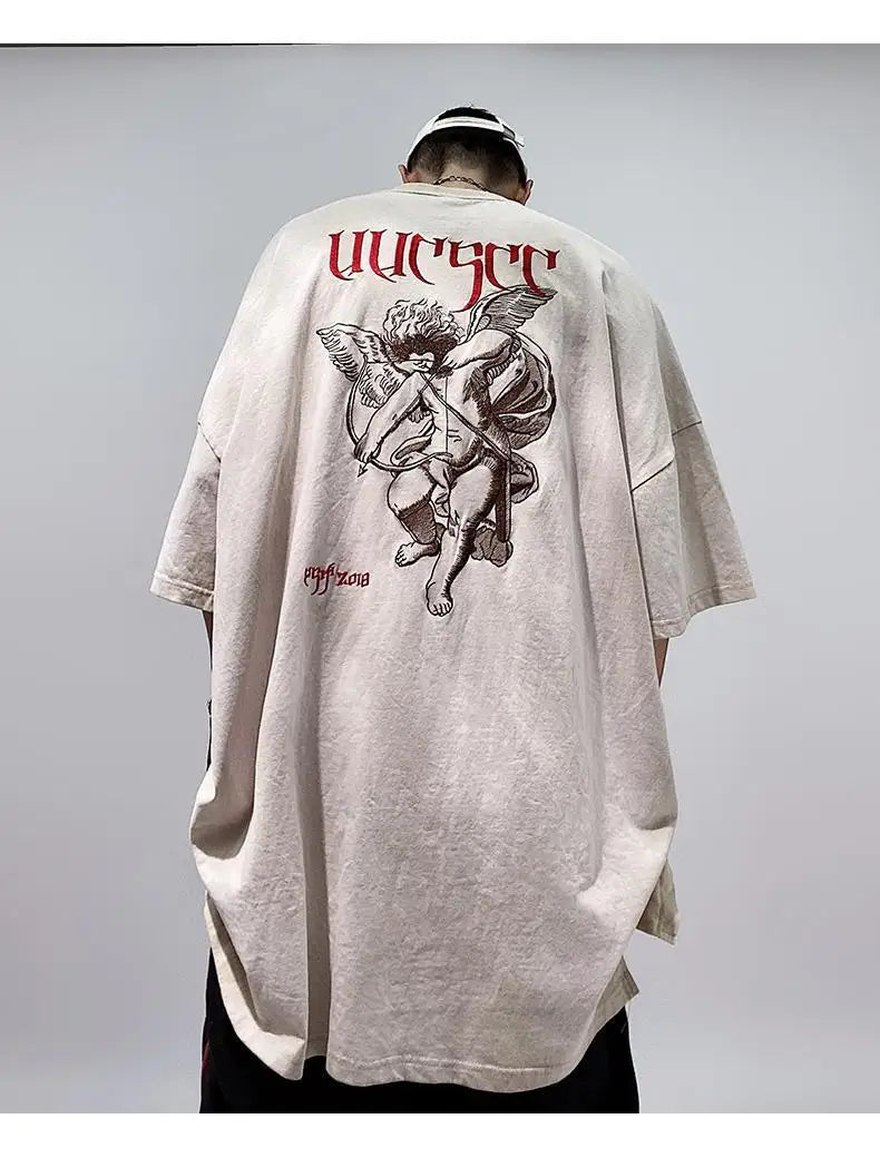 Men’s Acid Anime Graphic Oversized T-Shirt