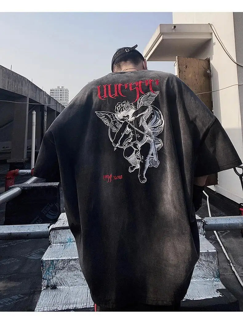Men’s Acid Anime Graphic Oversized T-Shirt