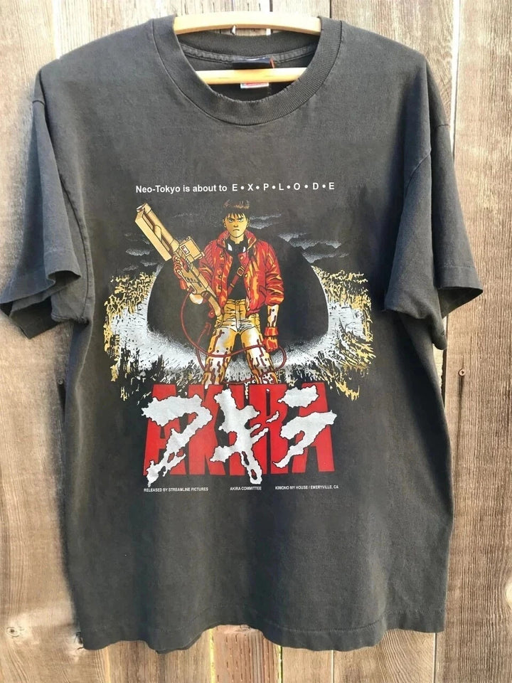 Akira Vintage Anime Charcoal T-Shirt