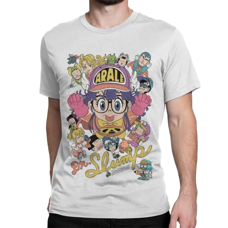 Men Women's T-Shirt Arale Anime Cute Funny 100% Cotton Tee  Sleeve Dr Slump T Shirts Crew Neck Tops Gift Idea Vintage T Shirt