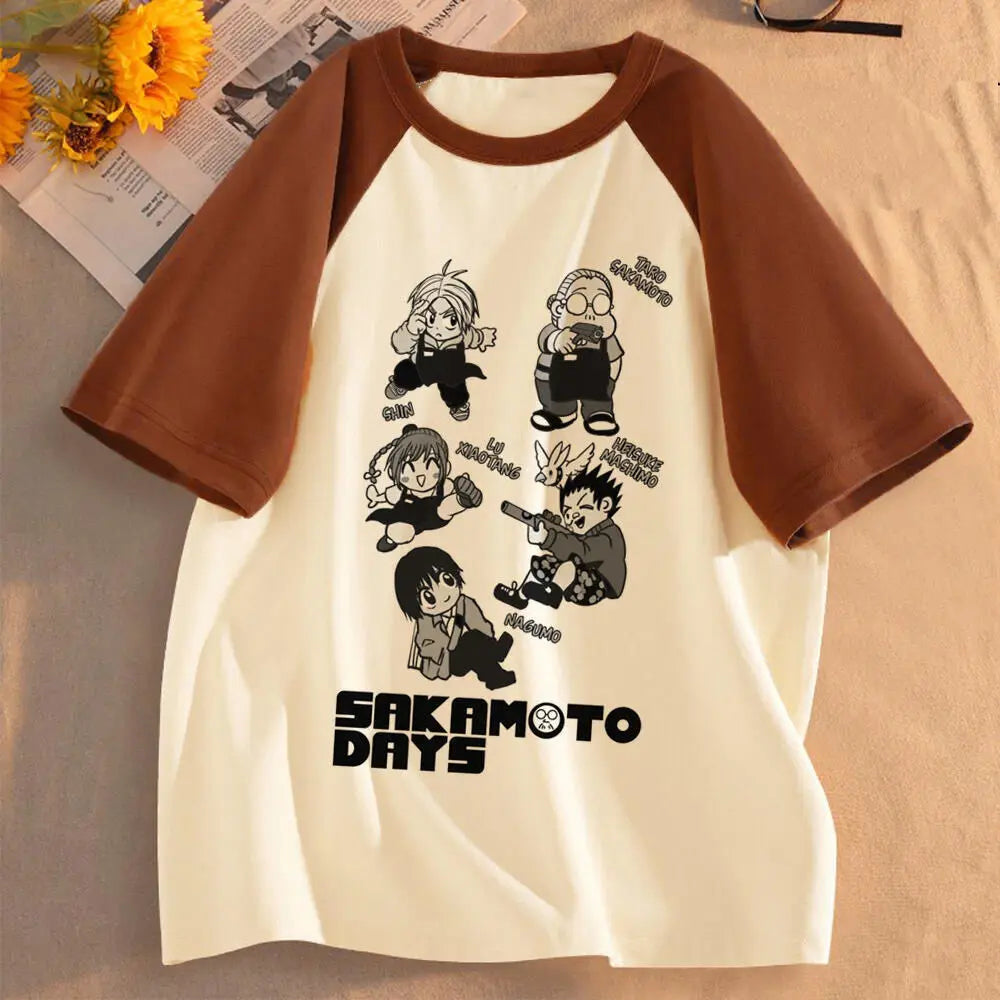 Sakamoto Days t-shirt girl University Pastel 80s Gothic Punk Trendy t-shirt Grunge Colorful anime Graphic Digital Trendy