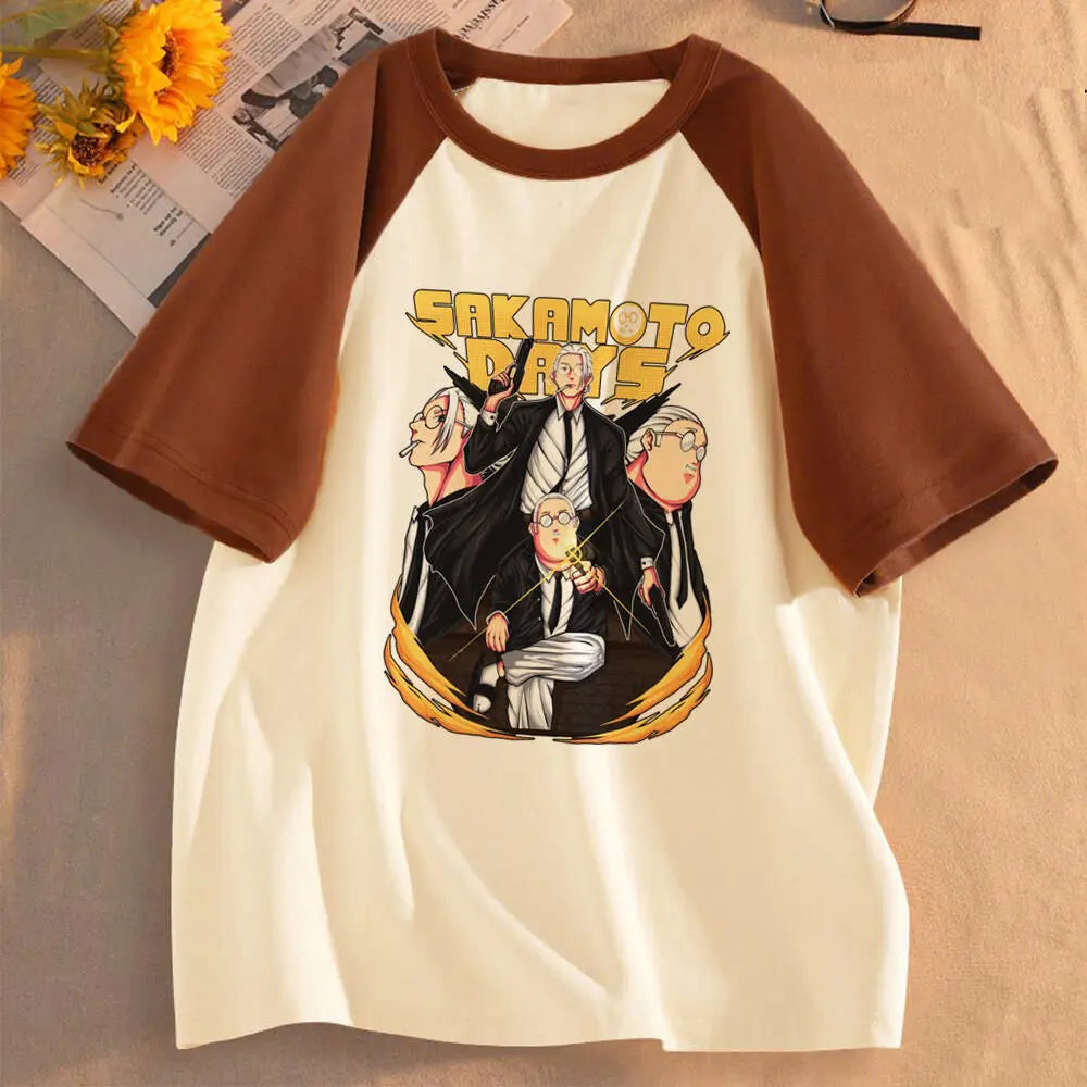 Sakamoto Days t-shirt girl University Pastel 80s Gothic Punk Trendy t-shirt Grunge Colorful anime Graphic Digital Trendy