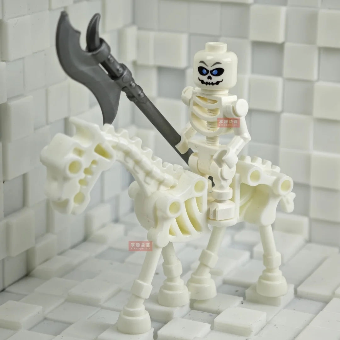 Halloween Skeleton Army Mini Doll MOC Building Blocks DIY Assembled Building Blocks Character Doll Skeleton Horse Ornaments Toy
