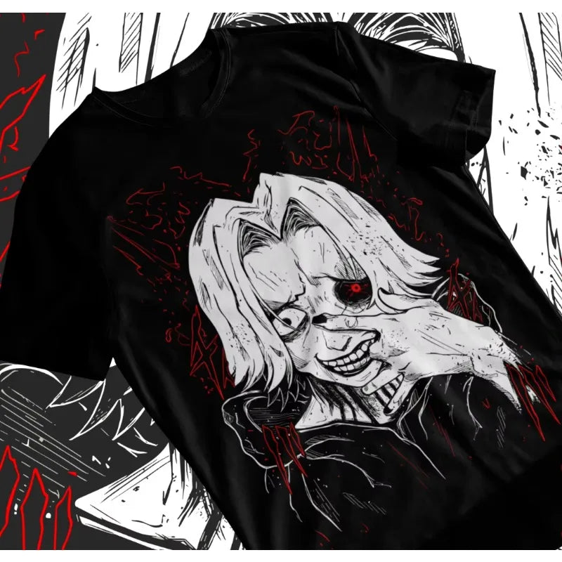 Trend Summer 2025 Cosplay Anime Seidou Takizawa Tokyo Ghoul T-shirt Manga Strip Anime Unisex Shirt Soft Tee Anime Clothes