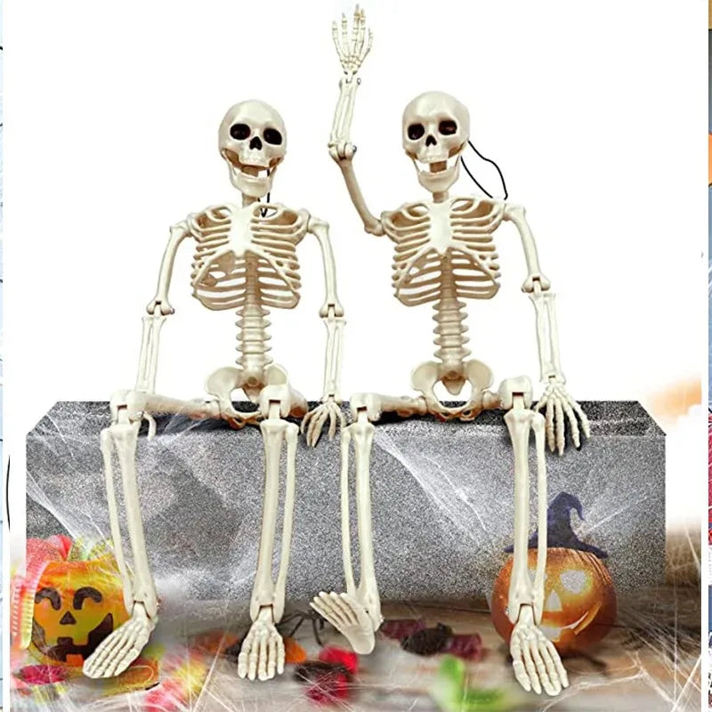 40cm Human Shape Bones Posable Skeleton,Haunted House Horror Props,Halloween Skull Skeleton Party Home Decorations DIY Supplies