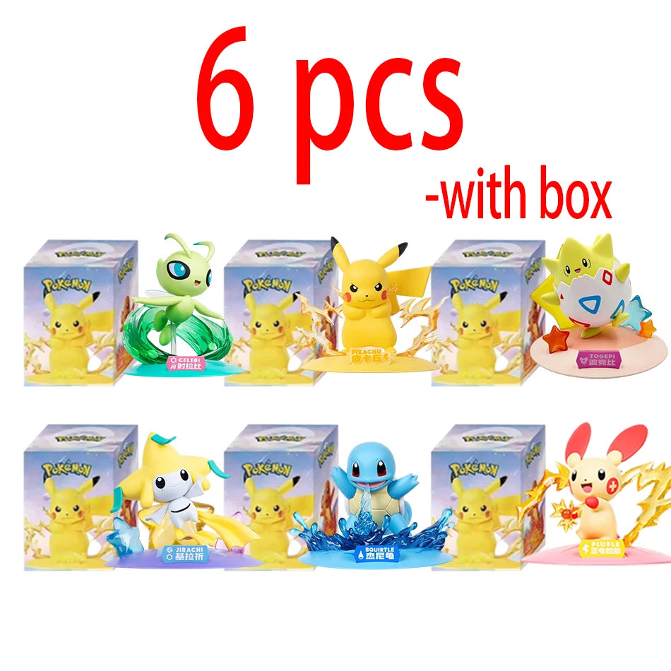 12 style Pok é mon Action Dolls Pikachu Blind Box Anime Models Desktop Decorations Pok é mon Toys Children's Birthday Gifts