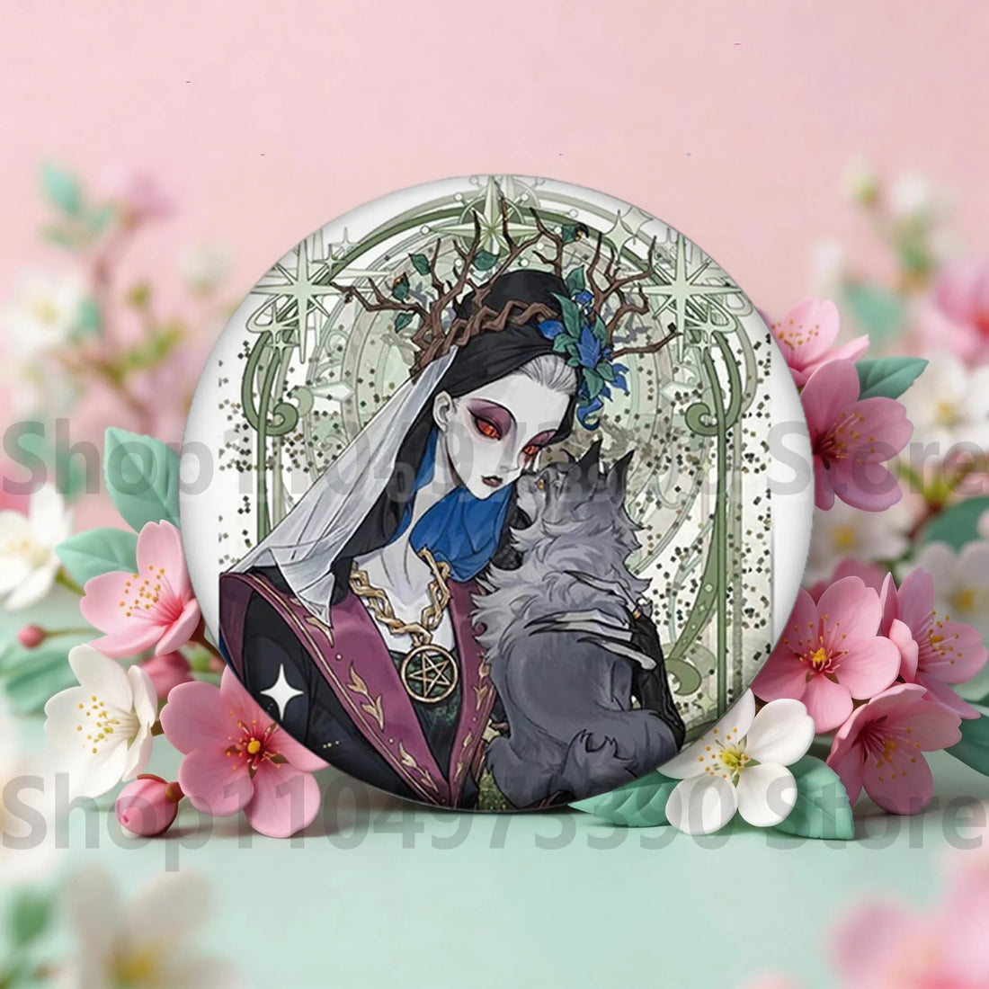 Anime Game Identity V Badge Michiko Hastur Fiona Gilman Joseph Desaulniers Round Button Pins for Schoolbag Cosplay Brooch Gift