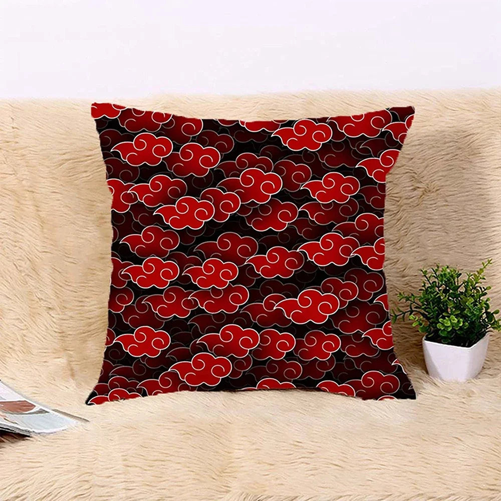 Anime Naruto Printed Pillow Case Red Cloud Uchiha Itachi Action Figures Square Pillow Covers Cushion Sofa Decor Cover Toys Gift